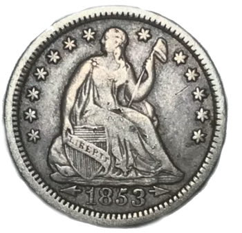 1853 Arrows Seated Liberty Half Dime