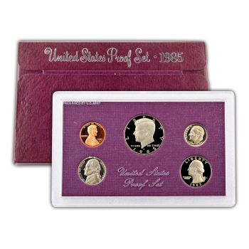 1985-S Proof Set Original Box Kennedy Half 5 Coin Set